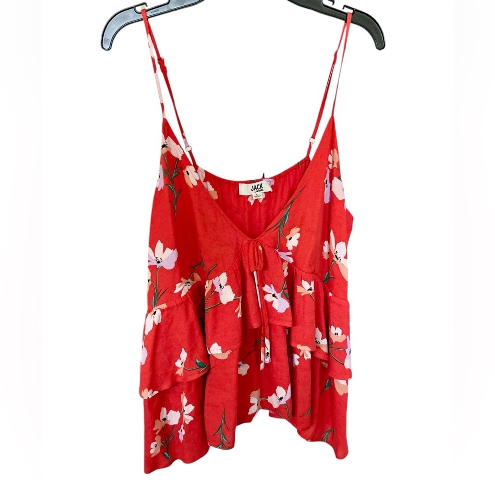 Jack Wills JACK by BB Dakota Siesta Time Floral Tank Top in Fiesta Red Large - Picture 4 of 11